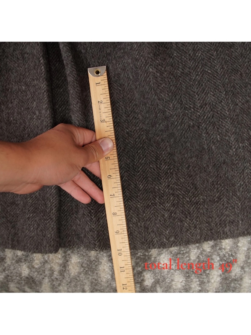 Vintage Regency Herringbone Wool Over Coat Womens SIze 6 Brown 90s Union Made - Picture 12 of 14